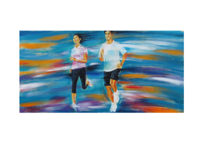 Sortie d’énergie 2, 2014, acrylique sur toile, 46 x 91 cm (18” x 36”)